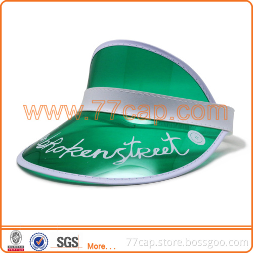 pvc sun visor cap custom green color uv protection summer hat